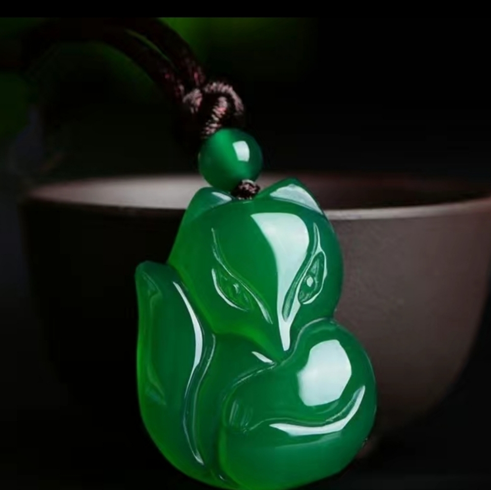 Jade fox necklace